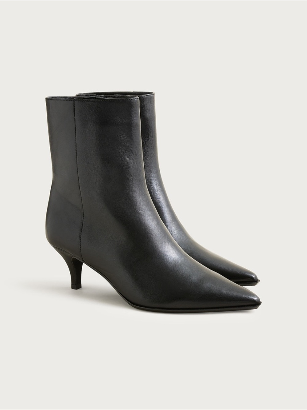J. Crew New Stevie Ankle Boots in Leather Black Size 7 heeled boots Chic Womens - Picture 2 of 11